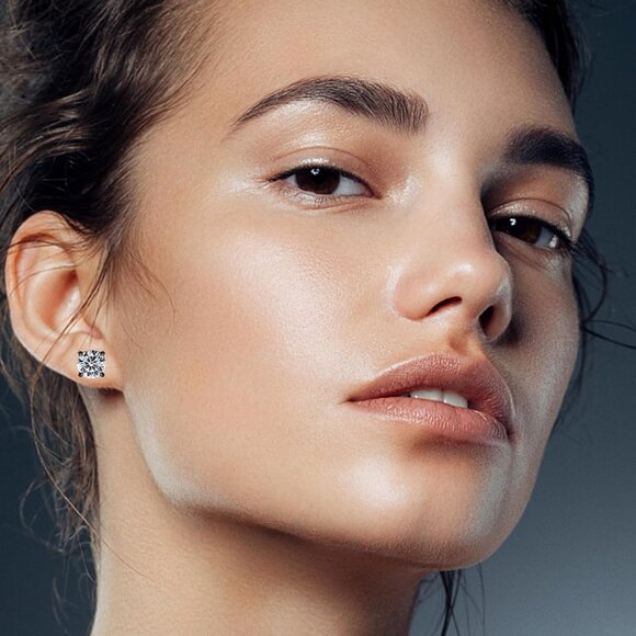 4 Pairs Titanium Hypoallergenic Earrings for Sensitive Ears,Rainbow 5A Cubic Zir - Picture 6 of 6